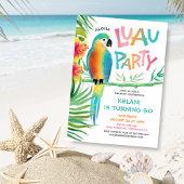 Aloha Luau Tropical Parrot Birthday Kaart