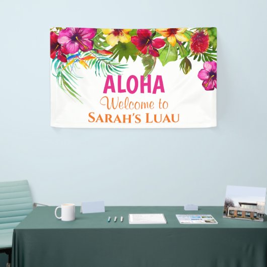 Aloha Luau Tropical Party Banner (Beurs)