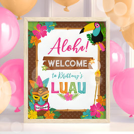 Aloha Luau Tropical Verjaardag Welkom Acryl Bord