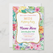 Aloha Luau Tropical Verjaardagsfeest Uitnodigen Kaart (Voorkant)