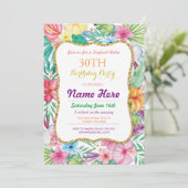 Aloha Luau Tropical Verjaardagsfeest Uitnodigen Kaart (Staand voorkant)