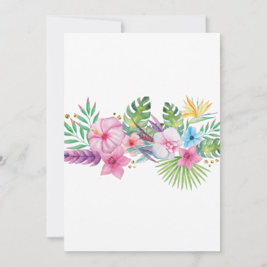 Aloha Luau Tropical Verjaardagsfeest Uitnodigen Kaart (Achterkant)