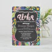 Aloha Luau Tropisch Afstuderen Uitnodiging (Staand voorkant)