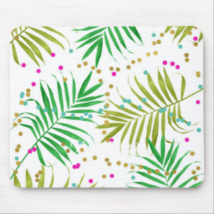 Aloha Luau Tropisch blad en vrolijk confetti spikk Muismat