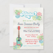 Aloha Luau Tropisch Bloemendek Zomerfeest Kaart (Voorkant)