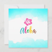 Aloha Luau Tropisch Hibiscus Vierkant Afstuderen Kaart (Achterkant)