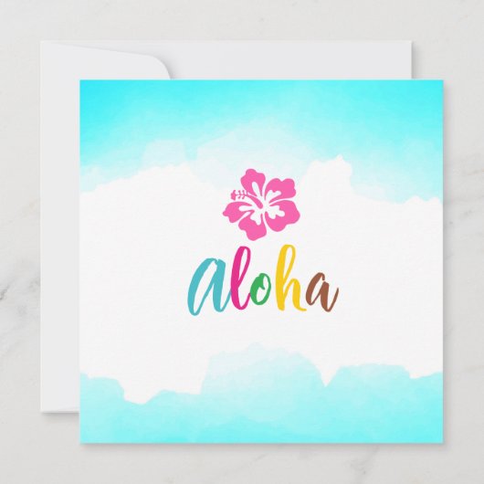 Aloha Luau Tropisch Hibiscus Vierkant Afstuderen Kaart (Achterkant)