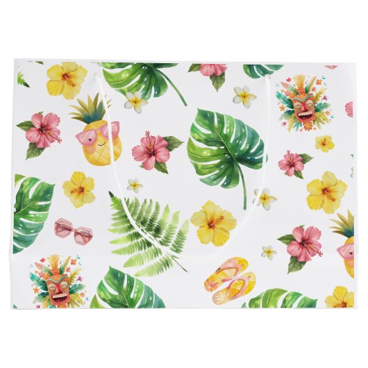 Aloha Luau Tropisch verjaardagsfeestje Groot Cadeauzakje (Achterkant)