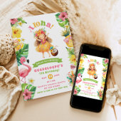 Aloha Luau Tropisch verjaardagsfeestje Kaart