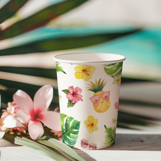 Aloha Luau Tropisch verjaardagsfeestje Papieren Bekers