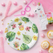 Aloha Luau Tropisch verjaardagsfeestje Papieren Bordje (Feest)