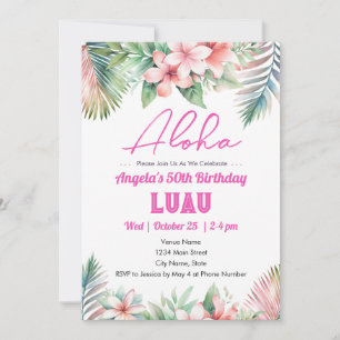 Aloha Luau Tropisch Volwassenen 50e Verjaardagsfee Kaart