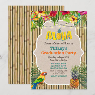 Aloha Luau Tropische Afstudeerfeest Uitnodiging