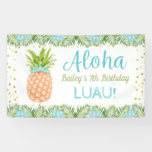 Aloha Luau Tropische anananas Blue Gold Birthday