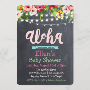 Aloha Luau Tropische Baby Shower Uitnodiging