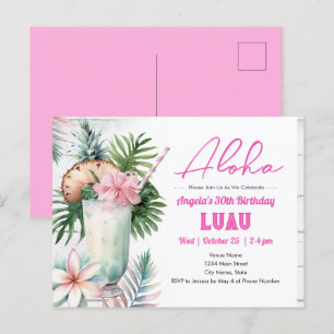 Aloha Luau Tropische Drank Volwassenen Verjaardag Briefkaart