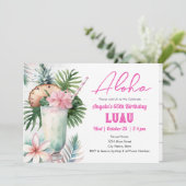 Aloha Luau Tropische Drink 60e geboortedag Kaart (Staand voorkant)
