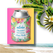 Aloha Luau Tropische Flamingo Bloemen Verjaardag B Blikjeskoeler