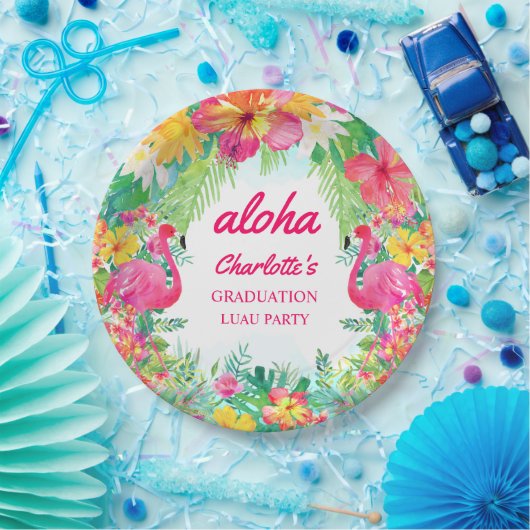 Aloha Luau Tropische Graduatie Partij Papier Bord (Feest)