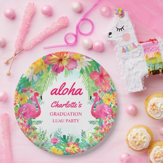 Aloha Luau Tropische Graduatie Partij Papier Bord (Feest)