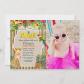 Aloha Luau Tropische Verjaardag Foto uitnodiging (Voorkant)