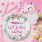 Aloha Luau Tropische Volwassen Verjaardag Papieren Bordje (Feest)