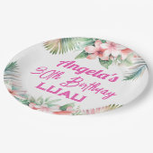Aloha Luau Tropische Volwassen Verjaardag Papieren Bordje (Gekanteld)