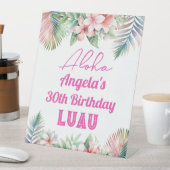 Aloha Luau Tropische Volwassen Verjaardag Reclamebord Met Voetstuk (Insitu)