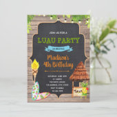 Aloha luau tropische zomer verjaardag feest kaart (Staand voorkant)