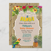 Aloha Luau — Uitnodiging tot tropisch Baby shower (Voorkant / Achterkant)
