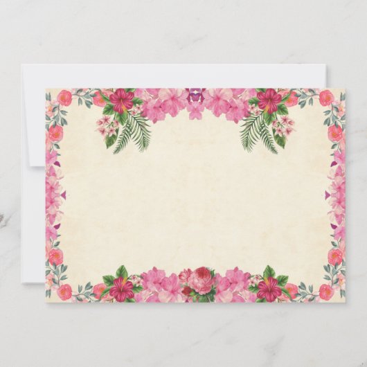 Aloha Luau Uitnodiging Tropical Graduation Party (Achterkant)