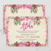 Aloha Luau-uitnodiging voor Tropische Pensionering Kaart (Voorkant / Achterkant)