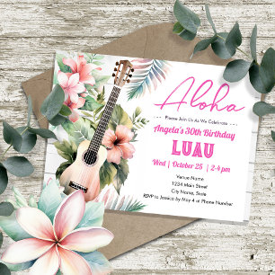 Aloha Luau ukulele Volwassen Verjaardag Kaart