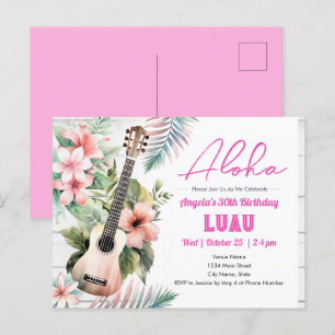 Aloha Luau Ukulele Volwassenen Verjaardag Briefkaart
