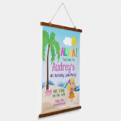 Aloha Luau Verjaardag Hangend Wandkleed (Gebogen)