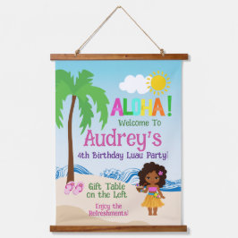 Aloha Luau Verjaardag Hangend Wandkleed