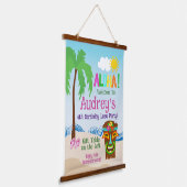 Aloha Luau Verjaardag Hangend Wandkleed (Gebogen)