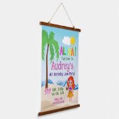 Aloha Luau Verjaardag Hangend Wandkleed (Gebogen)