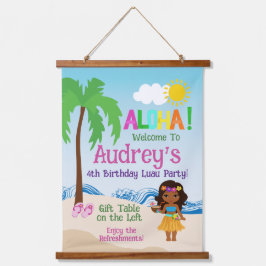 Aloha Luau Verjaardag Hangend Wandkleed