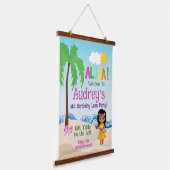 Aloha Luau Verjaardag Hangend Wandkleed (Gebogen)