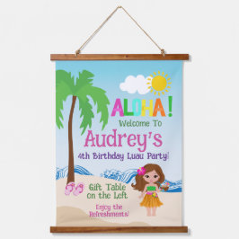 Aloha Luau Verjaardag Hangend Wandkleed