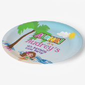 Aloha Luau Verjaardag Papieren Bordje (Gekanteld)