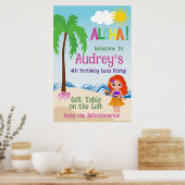 Aloha Luau Verjaardag Poster (Keuken)