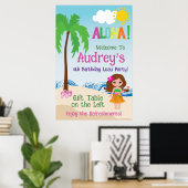 Aloha Luau Verjaardag Poster (Thuiskantoor)