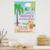 Aloha Luau Verjaardag Poster (Keuken)