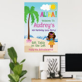 Aloha Luau Verjaardag Poster (Thuiskantoor)