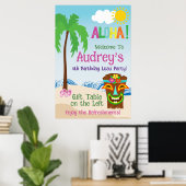 Aloha Luau Verjaardag Poster (Thuiskantoor)