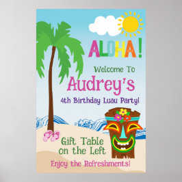 Aloha Luau Verjaardag Poster