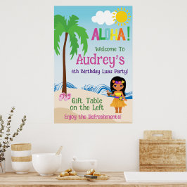 Aloha Luau Verjaardag Poster
