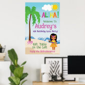 Aloha Luau Verjaardag Poster (Thuiskantoor)